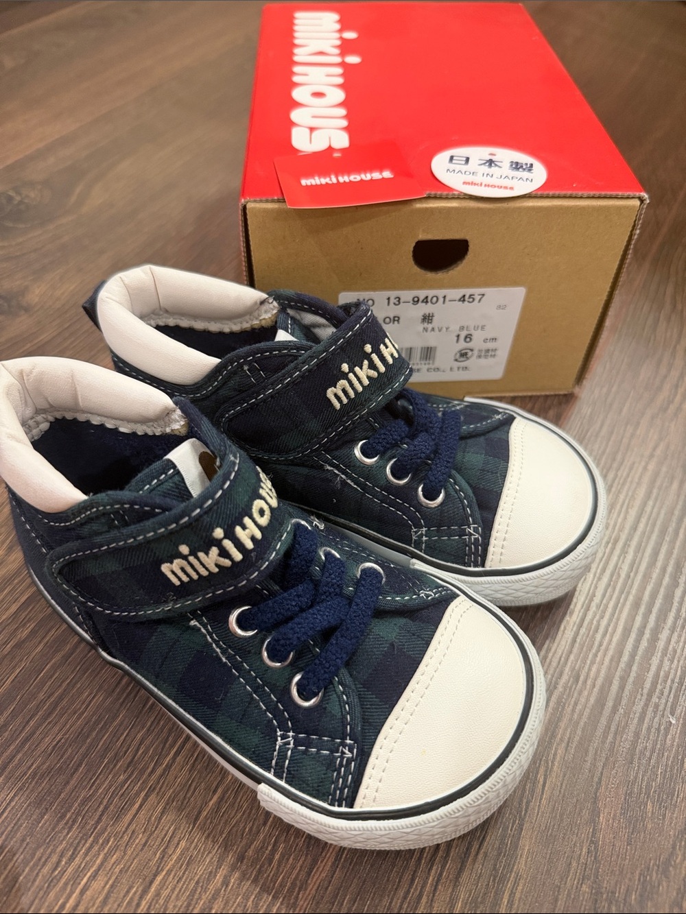 MIKIHOUSE Navy Blue STEP 2 Toddler Shoes Sz: 16cm